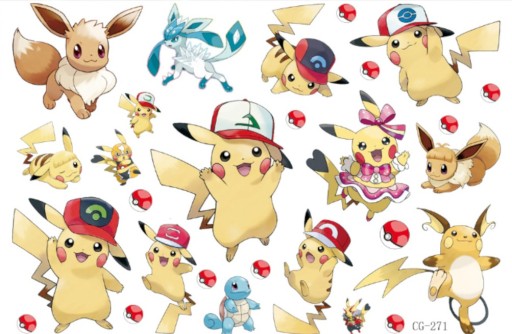 Umývateľné tetovania POKEMON CG271 pre deti
