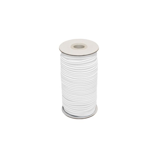 Elastická šnúrka, okrúhla guma, 1 mm, BIELA