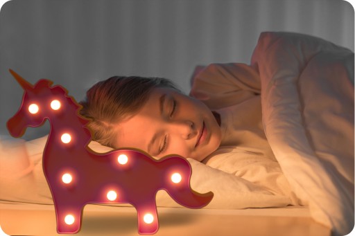 LED NOČNÁ LAMPA PRE DETI, DEKORATÍVNA, NA AKUMULÁTOR, JEDNOROŽEC