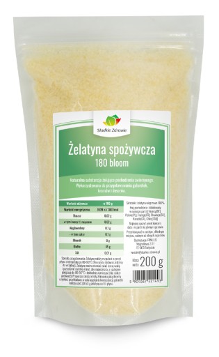 POTRAVINÁRSKA ŽELATÍNA bloom 180 na kĺby 200g