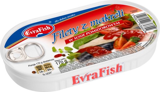 Evrafish Filet z makrely v paradajkovej omáčke 170 g