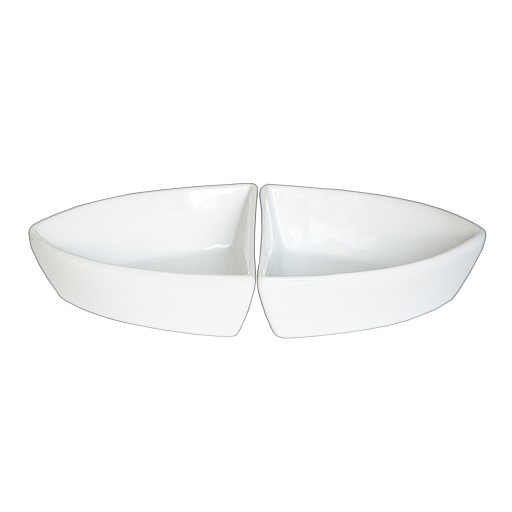 Biela porcelánová miska na šalát, TROJUHOLNÍK, 10 cm, dip, omáčka, ramekin, pohár, miska