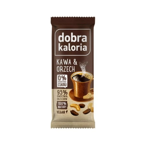 Zdravá tyčinka Kešu a káva Vláknina Datle Bez cukru Dobrá kalória