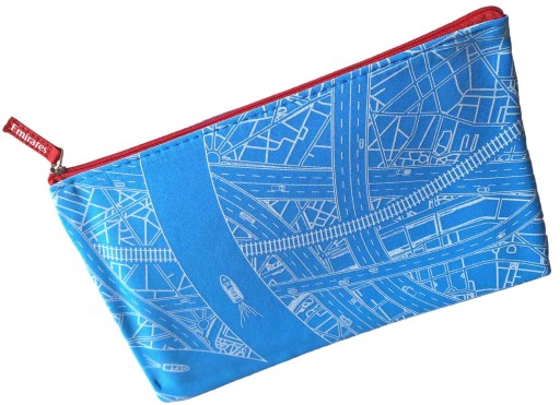 Kozmetická taštička EMIRATES na zips, 24 cm, modrá