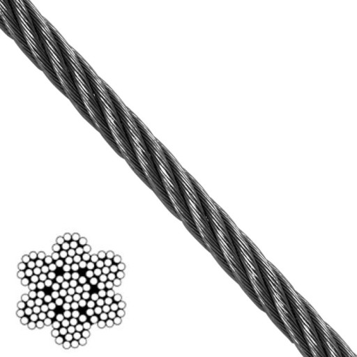 2,5mm KYSELINOODOLNÉ NEREZOVÉ LANO 7X19 - 1m