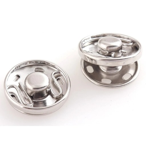 Patentky na šitie 21mm SILVER