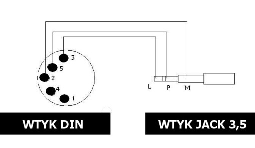 Adaptér DIN 5p zástrčka - 3,5 jack zásuvka (0627)