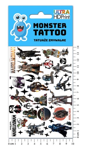 UMÝVAJÚCE TETOVANIE PRE DETI MANDALORIAN STAR WARS ORIGINÁLNE DIZAJNY