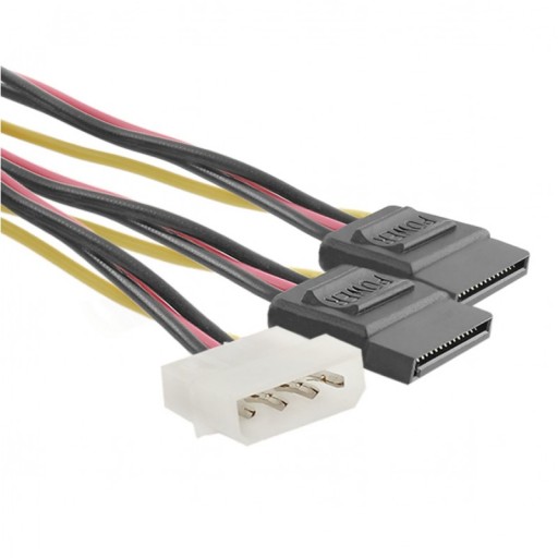 Qoltec Adaptérový kábel POWER MOLEX 2xSATA 0,2m