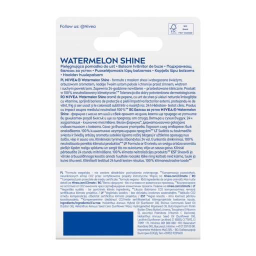 NIVEA Ošetrujúci rúž Watermelon Shine 4,8g