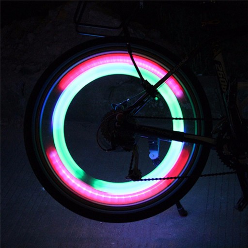 LED BICYKELOVÉ SVETLO NA SPRIEVODCI KOLESA FAREBNÉ OSVETLENIE SVETELNÉ PREKRÝVKY
