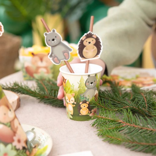 Papierové slamky Lesní kamaráti Lesné zvieratká Woodland Fox 6 ks