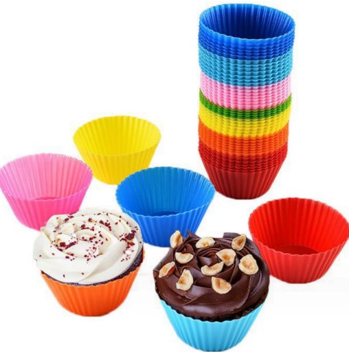 KOLÍČKY NA MUFFIN, SILIKÓNOVÉ, farebné KOŠÍKY NA MUFFIN, 6 ks.