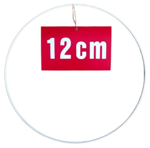 MACRAME obruč, BIELÝ KOVOVÝ RÁM, LAPAČ SNOV, ZÁKLAD NA ŠATY, 12CM