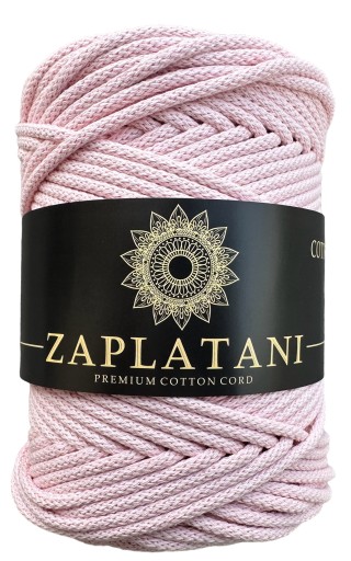 Splietaná bavlnená šnúra pre Macrame Candy Pink 5mm 100m