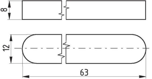 Prizmatický kľúč 12x8x63mm 688512863