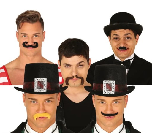 Samolepiace umelé fúzy čierna hnedá 6 ks