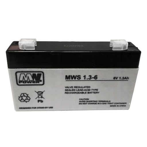 Nabíjacia batéria AGM MWS 1.3-6 1.3Ah 6V PRE VANIČKY A HRAČKY pre deti