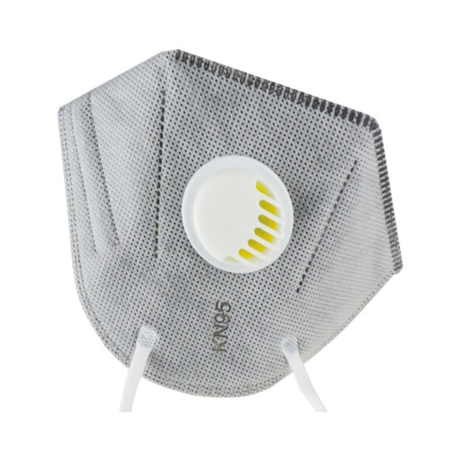 Filtračná maska KN95 šedá s ventilom, 5 vrstiev