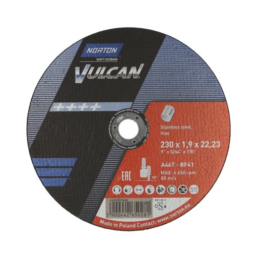 OCELOVÉ REZNÉ KOTOUČE 230x1,9 NORTON VULCAN INOX