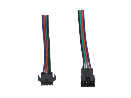Sada konektorov pre RGB 4-PIN samice a samce JST SM LED pásiky s káblom