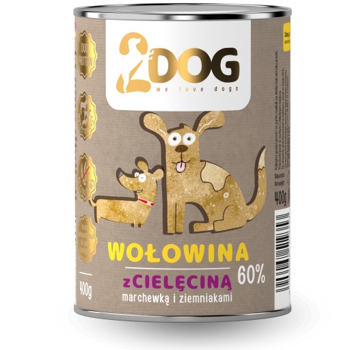 Mokré krmivo pre psov HOVÄDZIE + TEĽACIE 400g MONOPROTEIN HYPOALLERGENIC