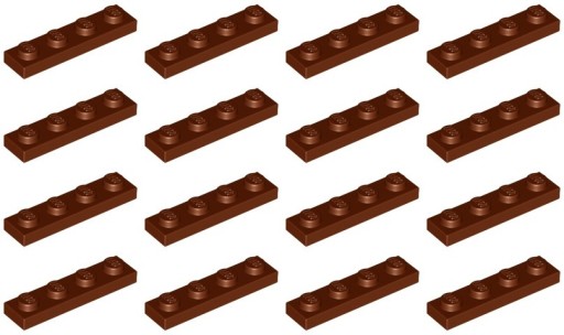 LEGO 3710 TANIER 1x4 hnedá NOVINKA (10g) 16 ks.