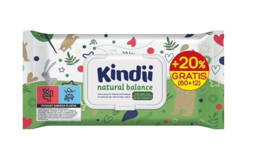 Kindii NATURAL BALANCE VLHČENÉ Utierky 4x60ks