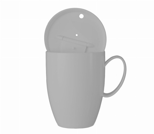 GASTRO hrnček S viečkom, OPÄTOVNE POUŽITEĽNÝ, 450ML, ŠEDÝ