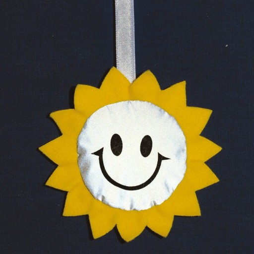 Slnečný reflexný maskot, žltá/strieborná