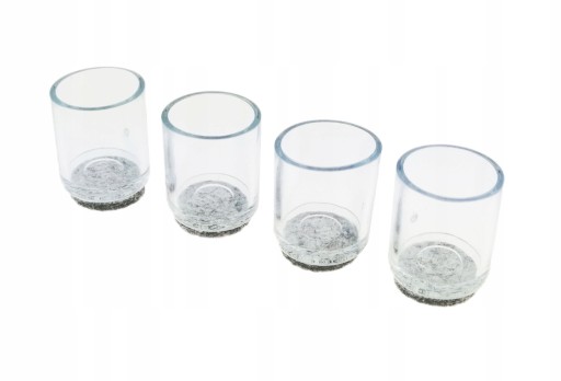 4x ochranné silikónové poťahy na nohy stoličky 16mm s priehľadným filcom