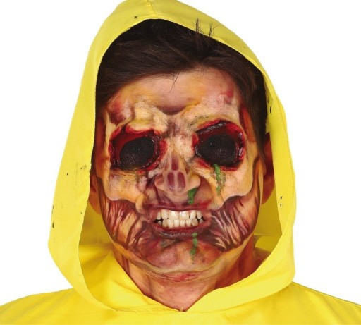 Čierne prekrytia tváre s vydlabanými očami na Halloween