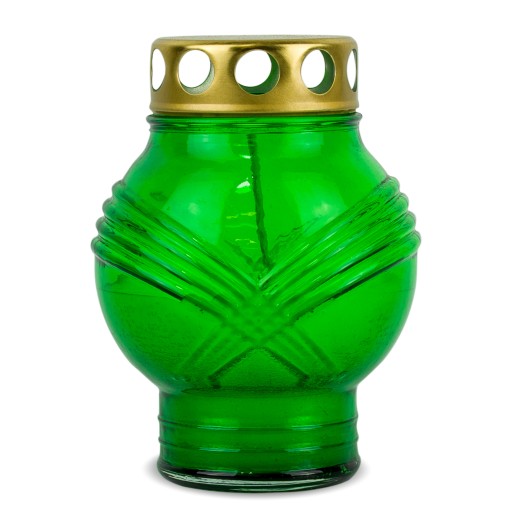 Sviečka sypaná 13 cm Zelená guľa DP156 Sklenená