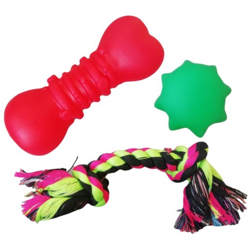 Pískacia hračka pre psov Squeaker Squeaker Lano Ball Bone Cube Hryzatko