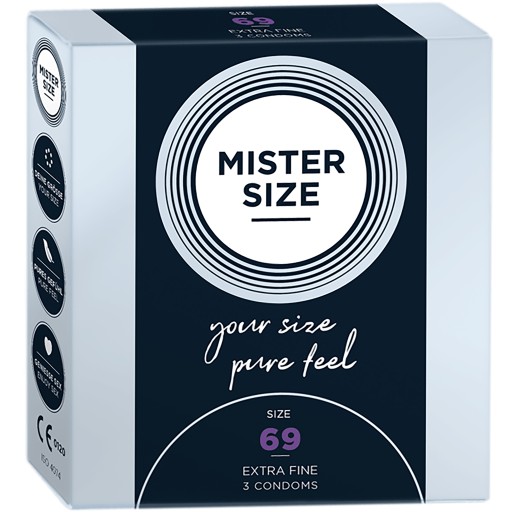 VEĽKOSŤ MISTER KONDÓMY VEĽMI VEĽKÉ XXL 69MM 3KS