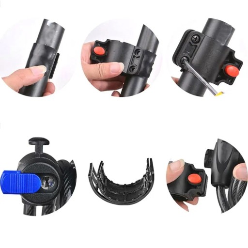 Zámok na bicykel Zámkový motorový kočík 88cm 9mm + držiak na rám