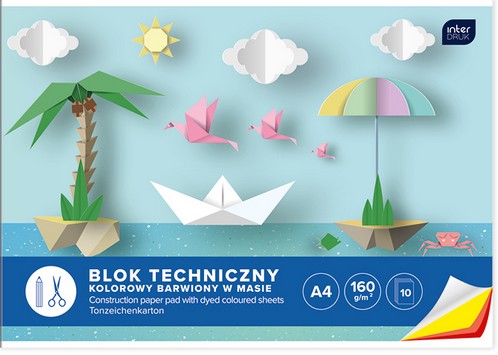 A4 farebný technický blok, 10 listov, medzitlač