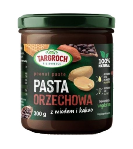ORIEŠKOVÁ PASTA S MEDOM A KAKAOM 300g Targroch
