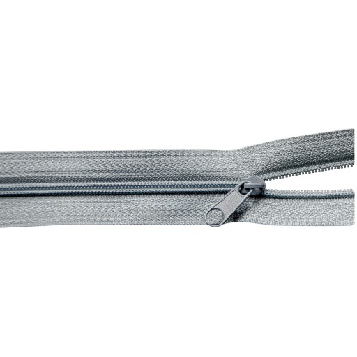 3mm páska na špirálový zips, ŠEDÁ + 2 zipsy, 1m