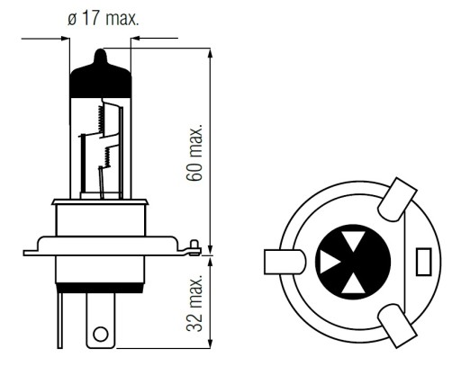 Žiarovka 12V 18/18W H4 P43T HALOGÉN predné svetlo LAMP