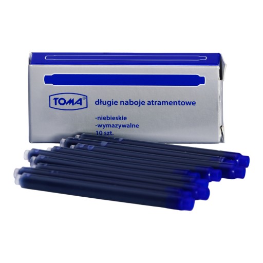Dlhé modré atramentové perá, 10 ks