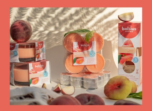 Bolsius True Scents 50/80 vonná sviečka v skle - BROSKYŇA