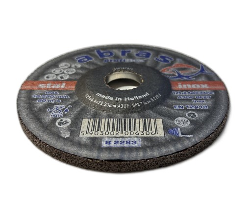 BRÚSNY KOTÚČ NA NEREZ 125x6,4x22,23mm PIRANIA INOX