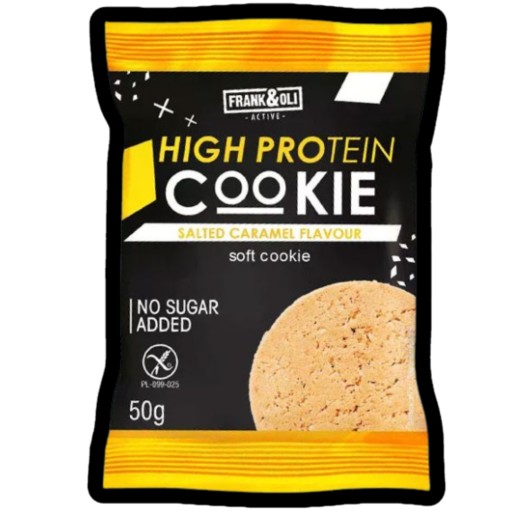 Proteínová tyčinka soft cookie BEZ CUKRU SLANÝ KARAMEL 50g Frank&Oli