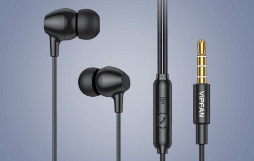 Slúchadlá do uší Vipfan Káblový 3,5 mm jack s mikrofónom a diaľkovým ovládaním