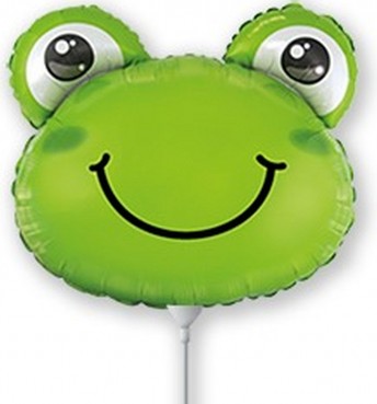 Fóliový balónik FROG Frog Meadow Jarná narodeninová párty 21x23cm