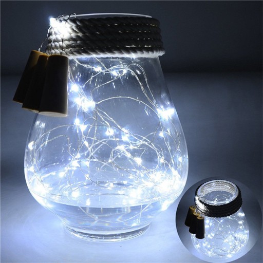 viečko FĽAŠE 20 LED SVIETID NA SOLÁRNY DRÔT
