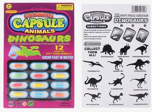 MAGICKÉ KAPSULKY RASTÚCE VO VODE - DINOSAURY