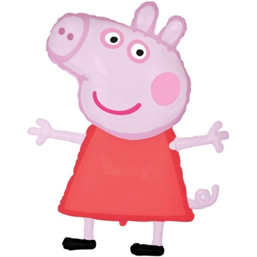 Fólia BALÓN PEPPA PIG prasiatko RUŽOVÁ NARODENINOVÁ darčeková dekorácia VEĽKÁ XL