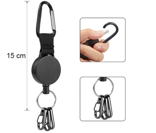PRÍRUČKA NA KĽÚČENKU S NAVÍJAČOM PEVNÉHO PLÁNU 75cm